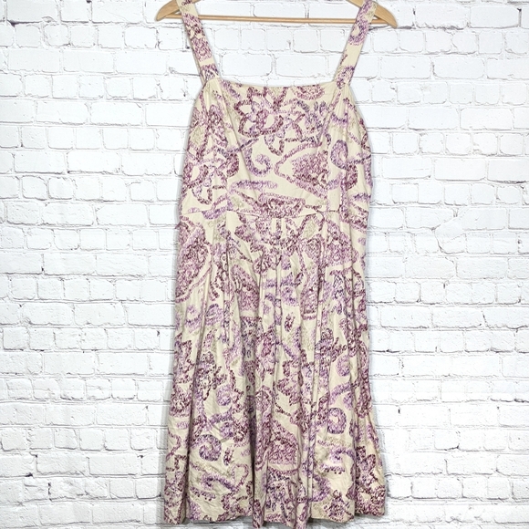 LOFT Dresses & Skirts - Ann Taylor Women's Sundress Loft Tan Purple Dress Petite 14